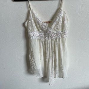 white embellished cami